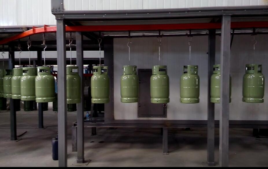 LPG Cylinder Powder Coating Line with Automatic Spraying Guns