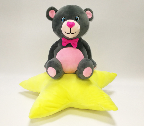 Cute teddy bears on LED star plush for kids toys