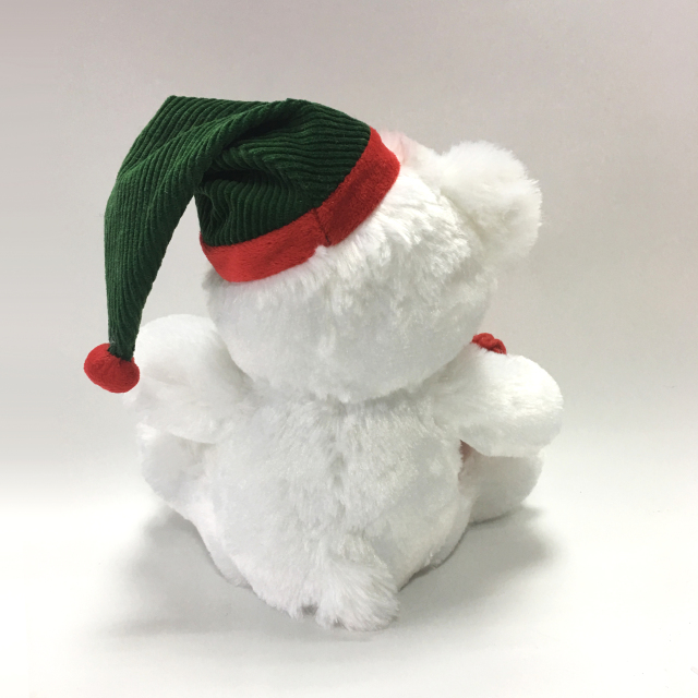 Christmas Stuffed Animal Plush White Bear Teddy Toy