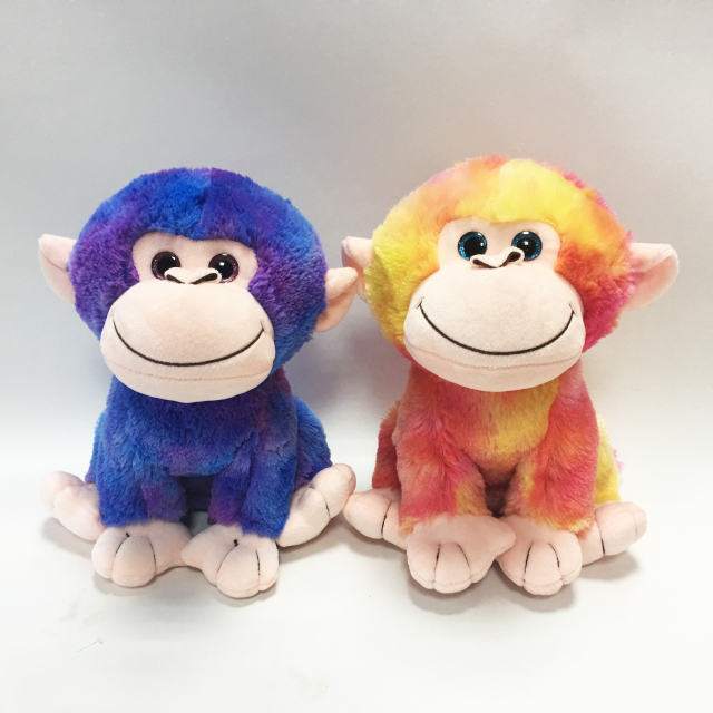 Big Eyes Monkey Plush Toys Soft Colorful Stuffed Monkey Plush