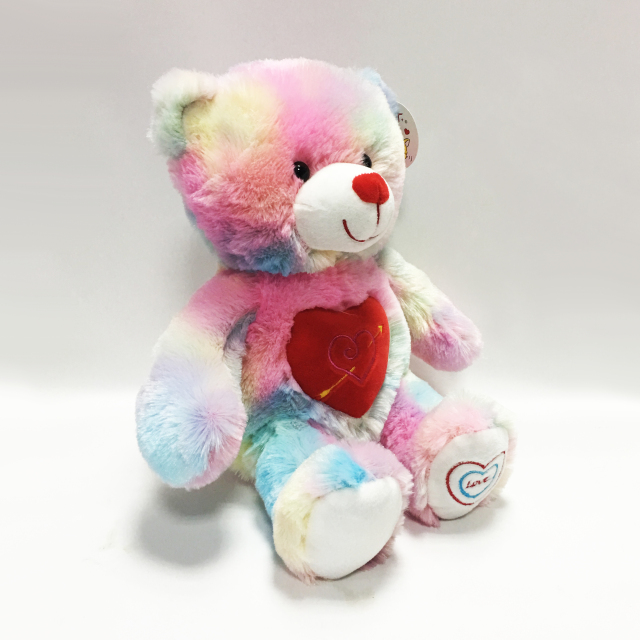 Customized Colorful Plush Stuffed Bear for Valentines