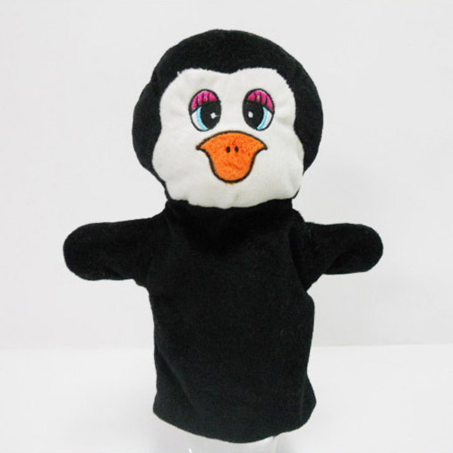 Promotion Kids Stuffed Penguin Soft Animal Hand Puppet