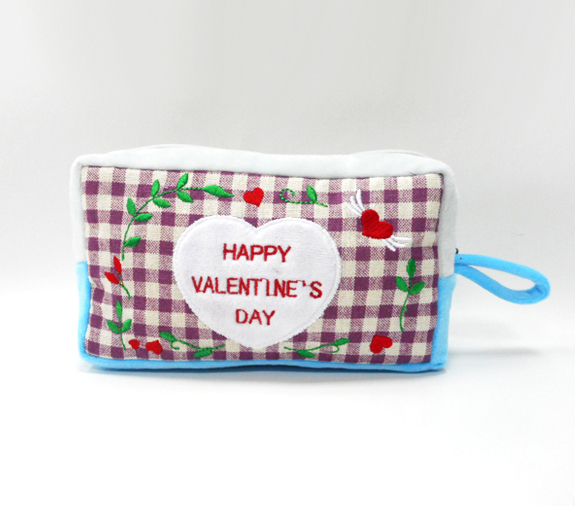 New Design Valentine Plush Fancy Pencil Bag Children Stationery Bag