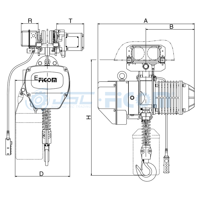 Electric Chain Hoist Model: STD-ST/LT (Capacity : 0.5 to 5Ton,Single Speed)