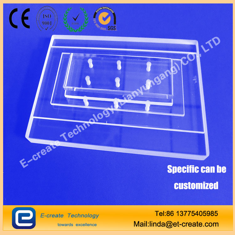 Quartz Channel Quartz Perforated Sheet Micropore Machining Slotted Quartz Slot Tray Duct Custom Quartz
