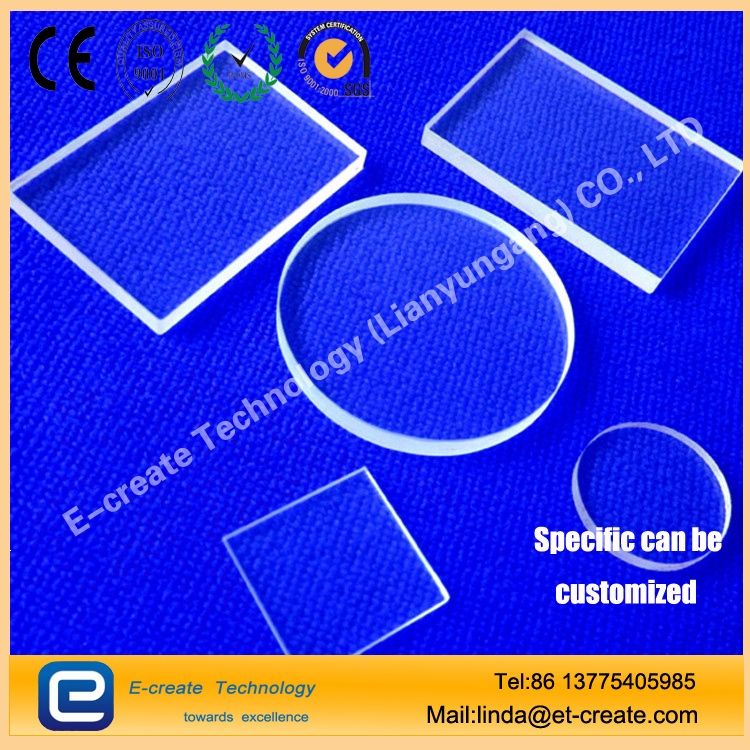 Heat Resistant square quartz glass plate for Digital camera, high definition projector, stage lighting system