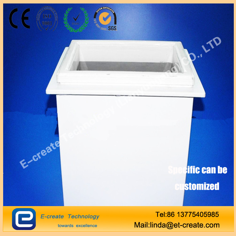clear quartz square cylinder/high quality quartz cleaning tank