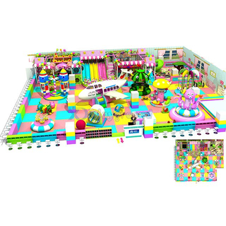 Индивидуальный Candy Themed Kids Мягкий закрытый игровой центр с электрическими игрушками