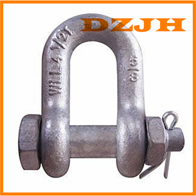 Bolt with nut and cotter chain shackles
