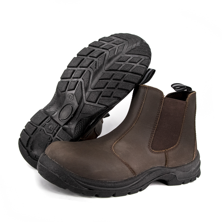 أحذية السلامة الجلدية البني الجودة 3104