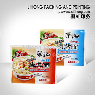 Safety Frozen Food Grade FLexible Plastic Bag / Flat Bag / Instant Noodle Packaging Bag