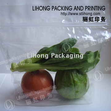 High Transparency Anti-Fog Material Fruit and Vegetable Vent Pouch With Side Slider
