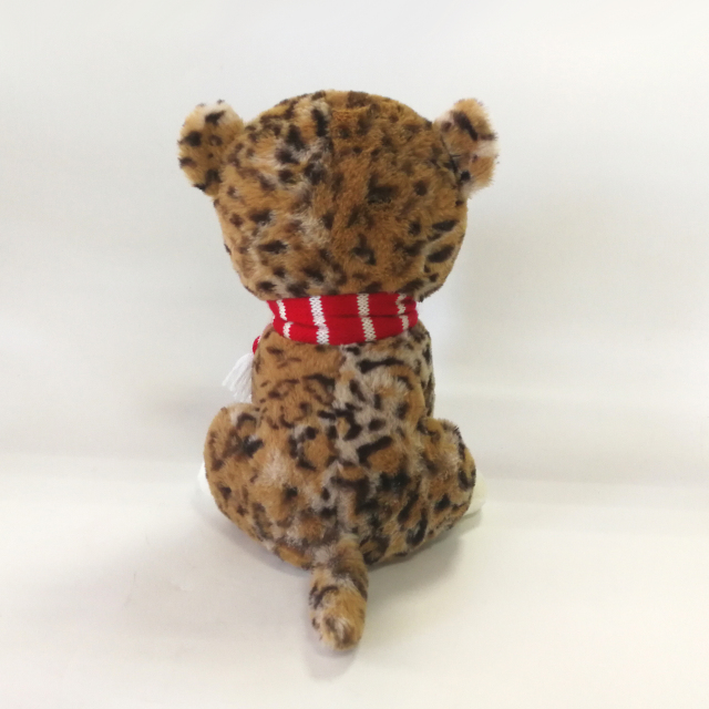 Dotty Leopard Stuffed Plush Toy with Christmas Sock