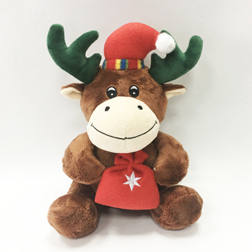 Merry Christmas Gift Brown Reindeer Plush Toys for Kids