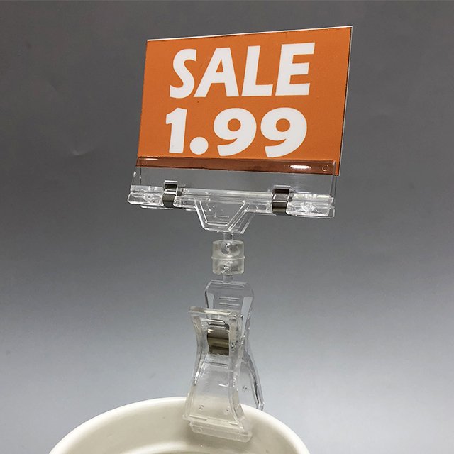 Clip On Sign Holder Clear PS06 Buy retail sign holders with two clips
