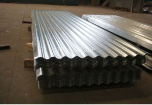 Hoja de acero galvanizada plateada de metal revestida del cinc acanalado para la azotea y la pared