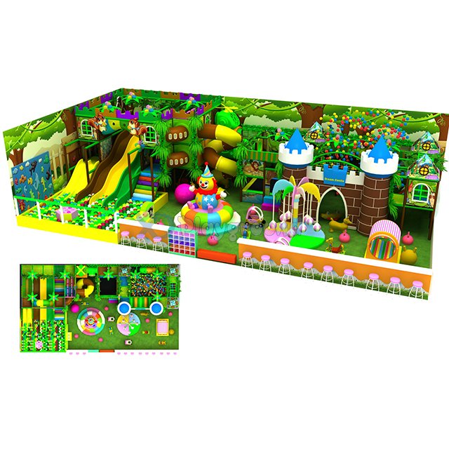 Jungle Theme Kids Мягкая крытая приключенческая площадка с электрическими игрушками