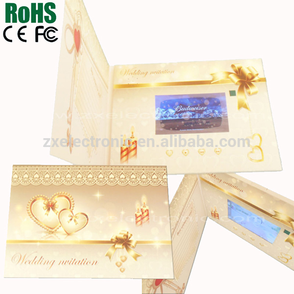 Video brochure/greeting card video/video book with video palyer customized