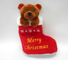 Christmas Socks Brown Bear Decoration Plush Stockings