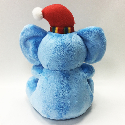 Blue Stuffed Christmas Elephant Plush Toy Children Toy 