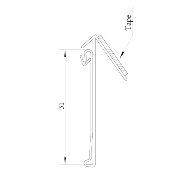 Angled Self Adhesive Shelf Strip W/Front Sign Gripper DS011 Buy Plastic label holder, shelf
