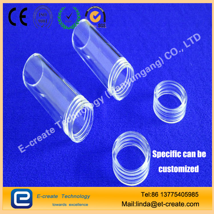 GL standard threaded joint quartz tube / quartz glass tube with screw thread