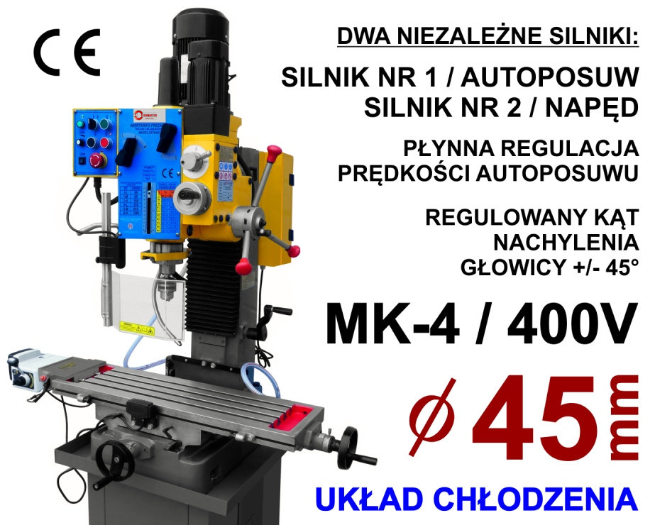 FULLY INDUSTRIAL DRILLING MACHINE Gear Head Auto - Feed Drilling & Milling Machine ZX7045C