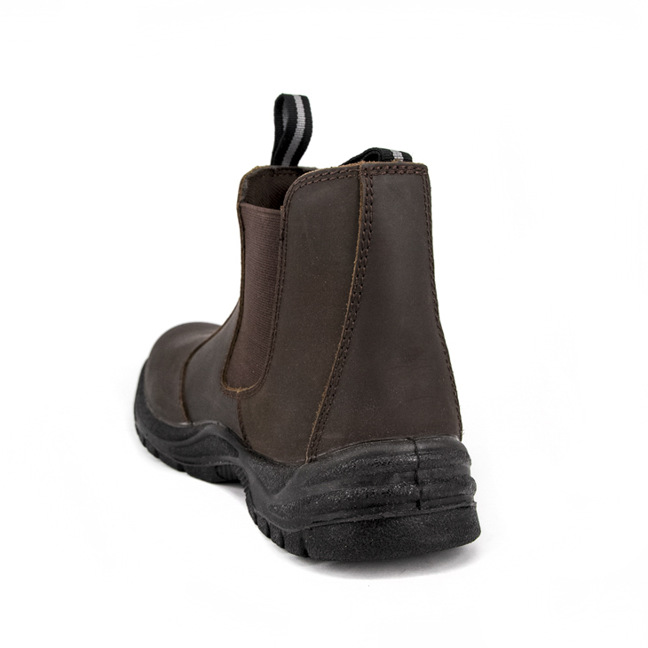 Zapatos de seguridad de cuero marrón de calidad 3104