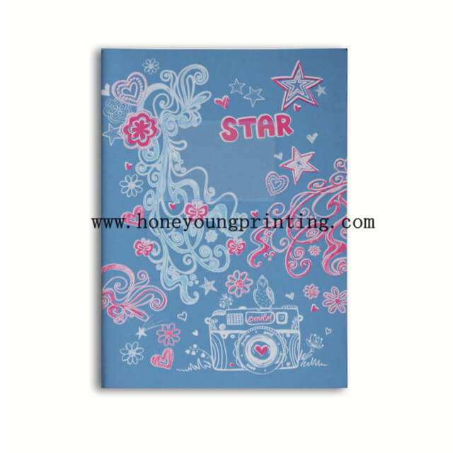 Cahier Ligné 8mm Couverture Papier Enduit De Vinyle Avec Dessins Fantaisie Couleurs Assorties