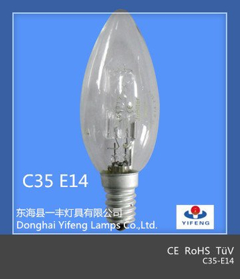 Eco Energy Saving C35 18W, 28W, 42W, 52W, 70W, 100W Halogen Bulb with CE, RoHS Approved