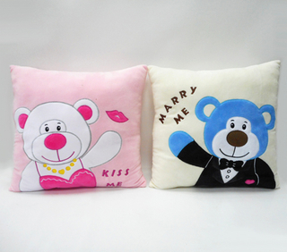 Valentine Plush Cushion Pillow Animal Cartoon Embroidered Cushion