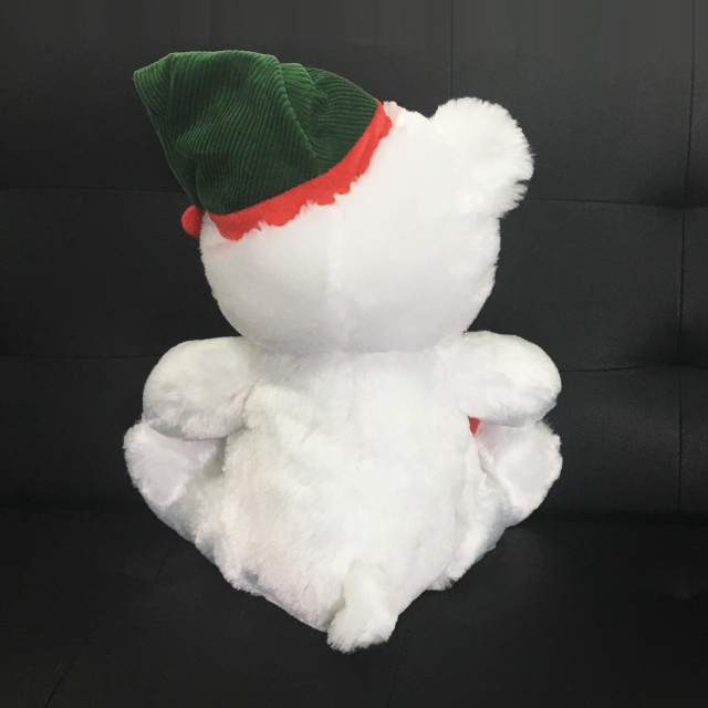 Christmas Plush Stuffed Large White Teddy Bear with Red Gift Bag