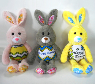 Happy Easter Rabbit Plush Toys with Painted Egg Body