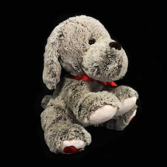 Plush Stuffed Toy Dog for Promotion with Ribbon