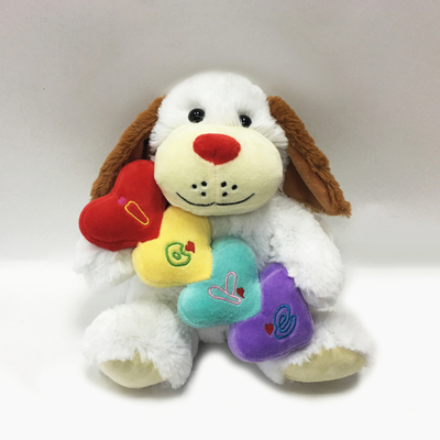 Love Valentines Gift Stuffed Plush Dog with Love Heart