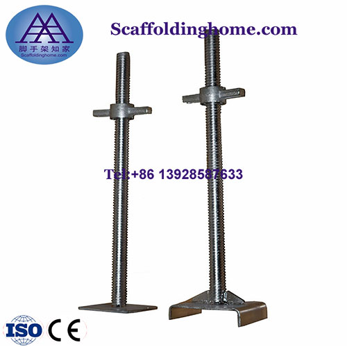 Types Scaffolding Manual Screw Jack with Swivel Base Plate Used of