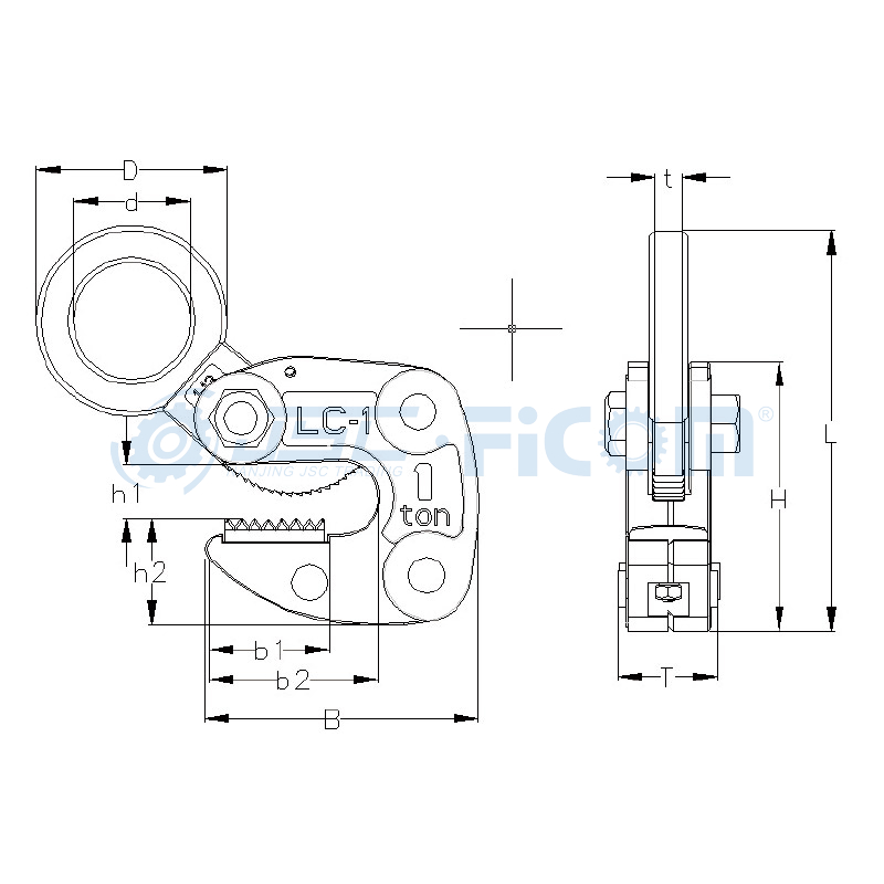 Horizontal Lifting Clamp, Item Code: 105### (Capacity: 1000-3000 kg)