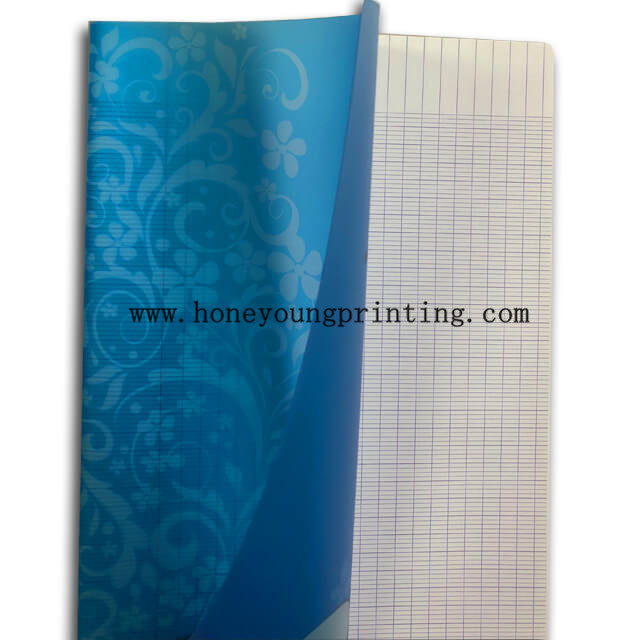 A4 size PP cover seyes 96 pages notebook staple binding corner rounding assorted designs