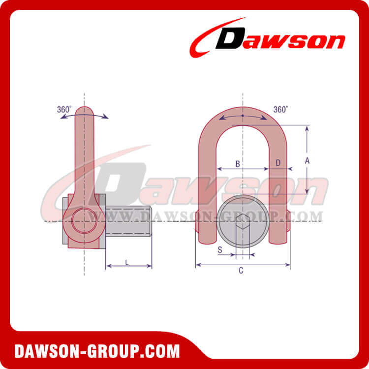 DAWSON Metric Thread G80 Anillo giratorio de polipasto
