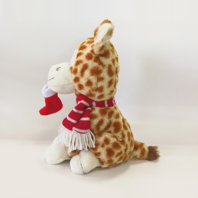 Dotty giraffe Stuffed Plush Toy with Christmas Sock