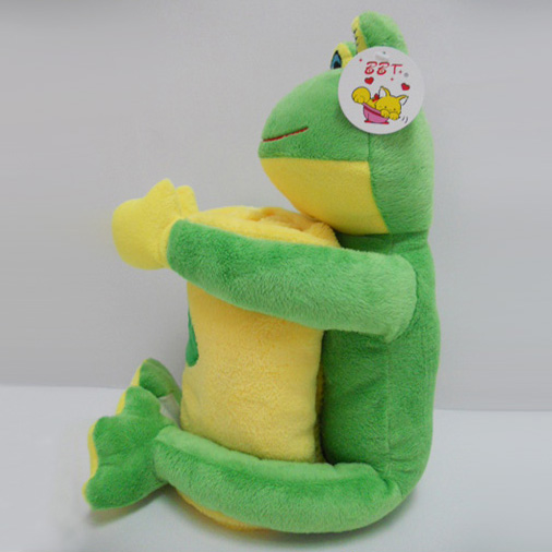 11 " Cute Frog Toy Stuffed Animal Plush Pillow Blanket