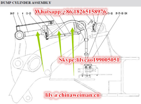 Sdlg LG956 Wheel Loader Spare Parts Tilt Cylinder Hsgf-190*100*545-1085 4120002264