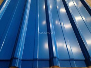 Las hojas revestidas del material para techos del color azul PPGI/acanalaron la azotea plateada de metal/del color del metal
