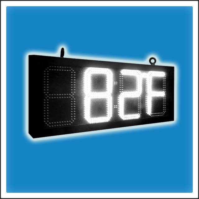 8 Inches Outdoor LED Time & Temperature Clock Display , led time clock