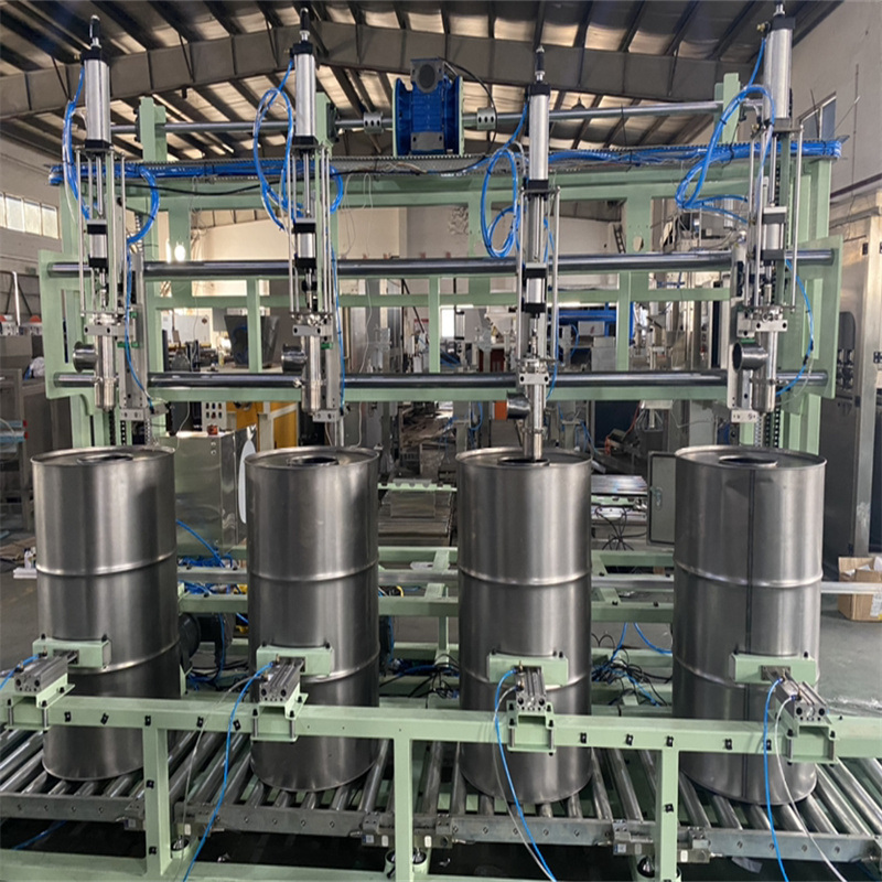 Fully Automatic Liquid Filling Sealing Line, Steel Oil Drum / Bitumen Barrel Drum Filling Line