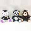 Stuffed Graduation Animal Teddy Bears Panda And Monkey with Cap