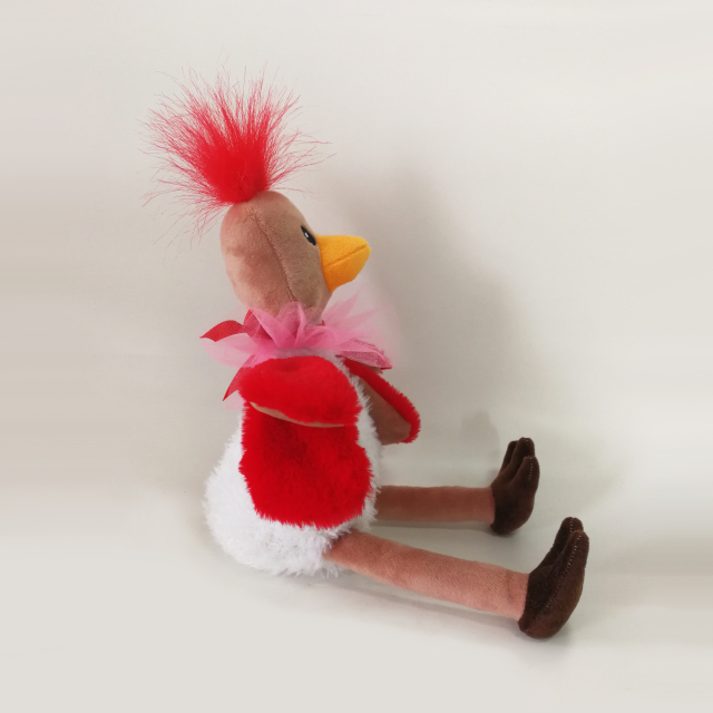 OEM stuffed wild animals cute pink plush flamings with cloth