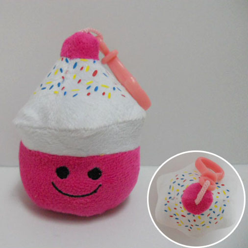Ice Cream Mini Cake Plush Toy Stuffed Keychain 