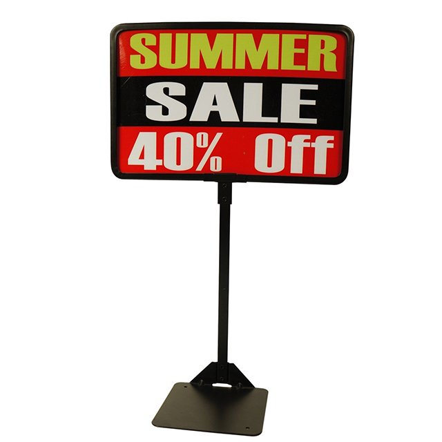 Shovel Base Retail Sign Frame Adjustable Height Black 14"W X11"H Buy