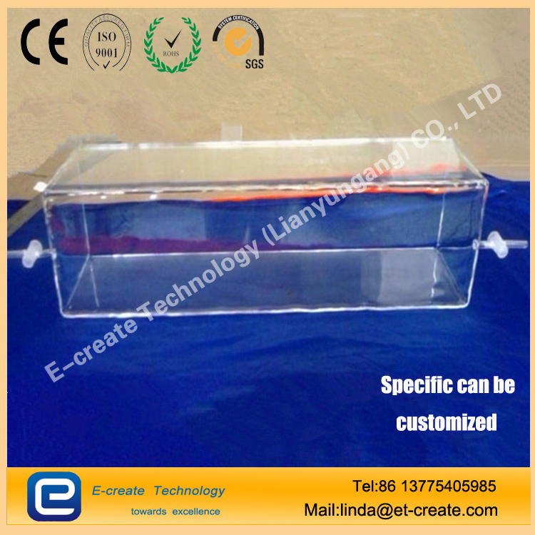 high purity transparent quartz square cylinder boat for cleaning water